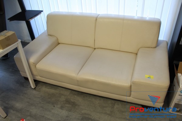 2-Sitzer Couch Kunstleder beige